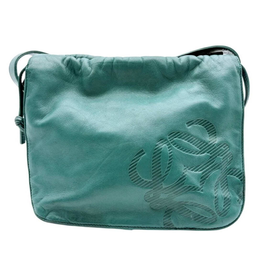 Loewe LOEWE bag, shoulder Anagram, leather, dark green: --- Catalog ---Category: SizeSize (HxWxD): 19cm x 25cm x 5cm / 7.48'' x 9.84'' x 1.96''Strap Length: 101cm / 39.76''Category: DesignType: Shoulder bagColor: Dark greenGender: WomenMaterial: Leather Ca