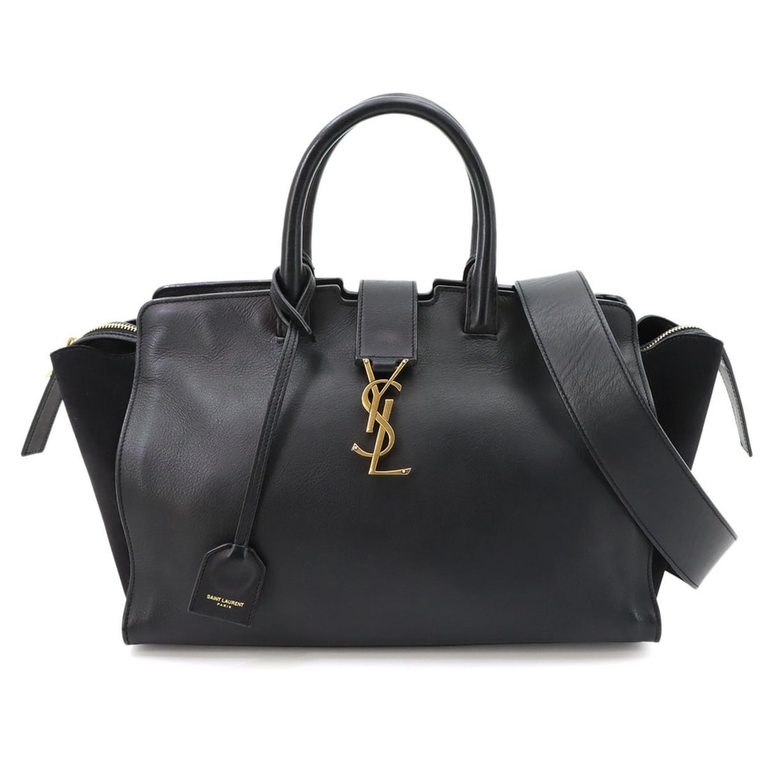 Saint Laurent Downtown Cabas 2-way Hand/Shoulder Handbag, Leather, Black, 436832 (1 of 10)