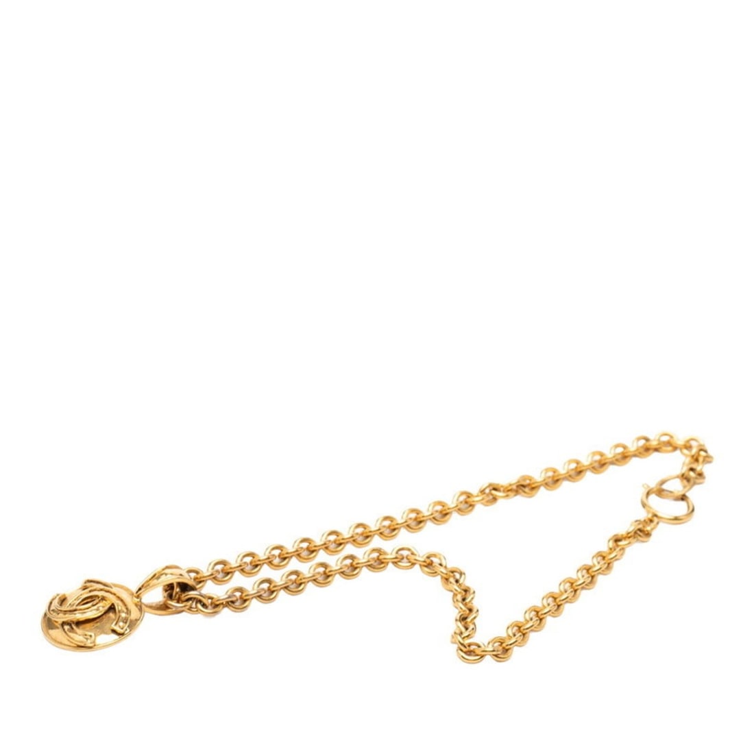 Chanel Coco Mark Vintage Chain Pendant Necklace, 94P Stamp, Gold Plated, Women's.: --- Catalog ---Category: SizePendant Size: 47.3mm x 30.5mm / 1.86'' x 1.2''Neck Circumference: 29 cm / 11.41''Category: DesignColor: GoldGender: WomenMaterial: Gold platingPendant Type: PendantNecklac