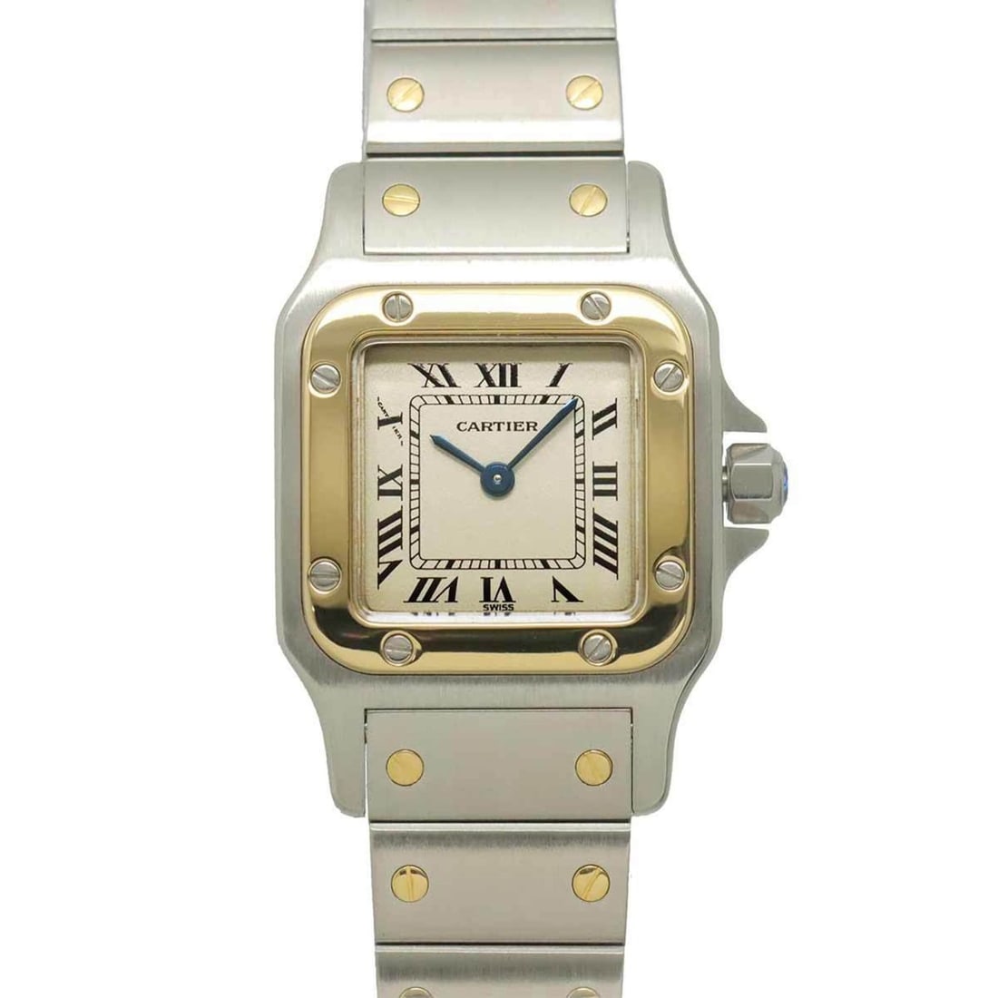 Cartier Santos Galbee SM W20012C4 Two-Tone Ladies' Watch, Ivory & 18K Yellow Gold, Quartz Watch (1 of 19)