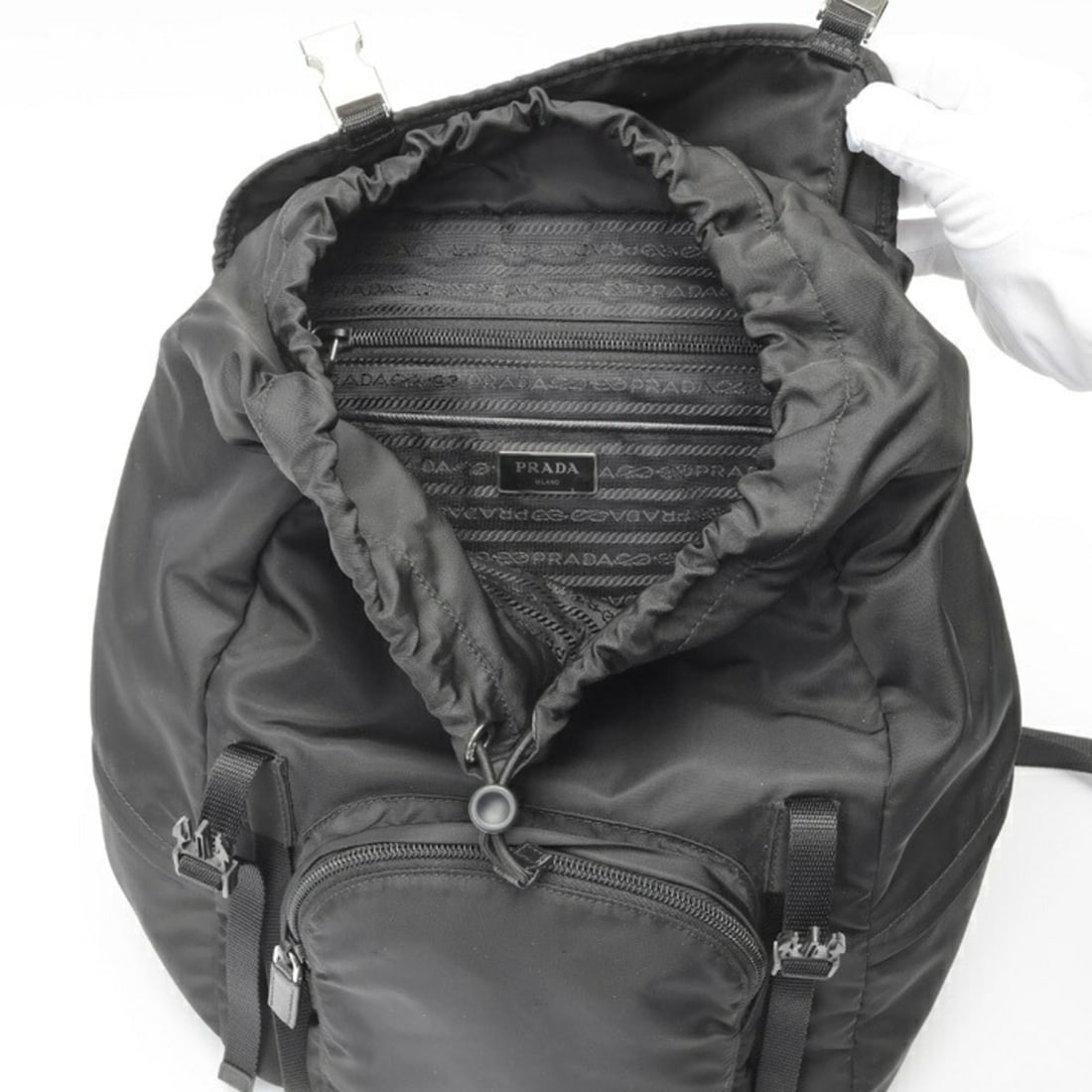 Prada Nylon Backpack Rucksack 1BZ039 Black - 7