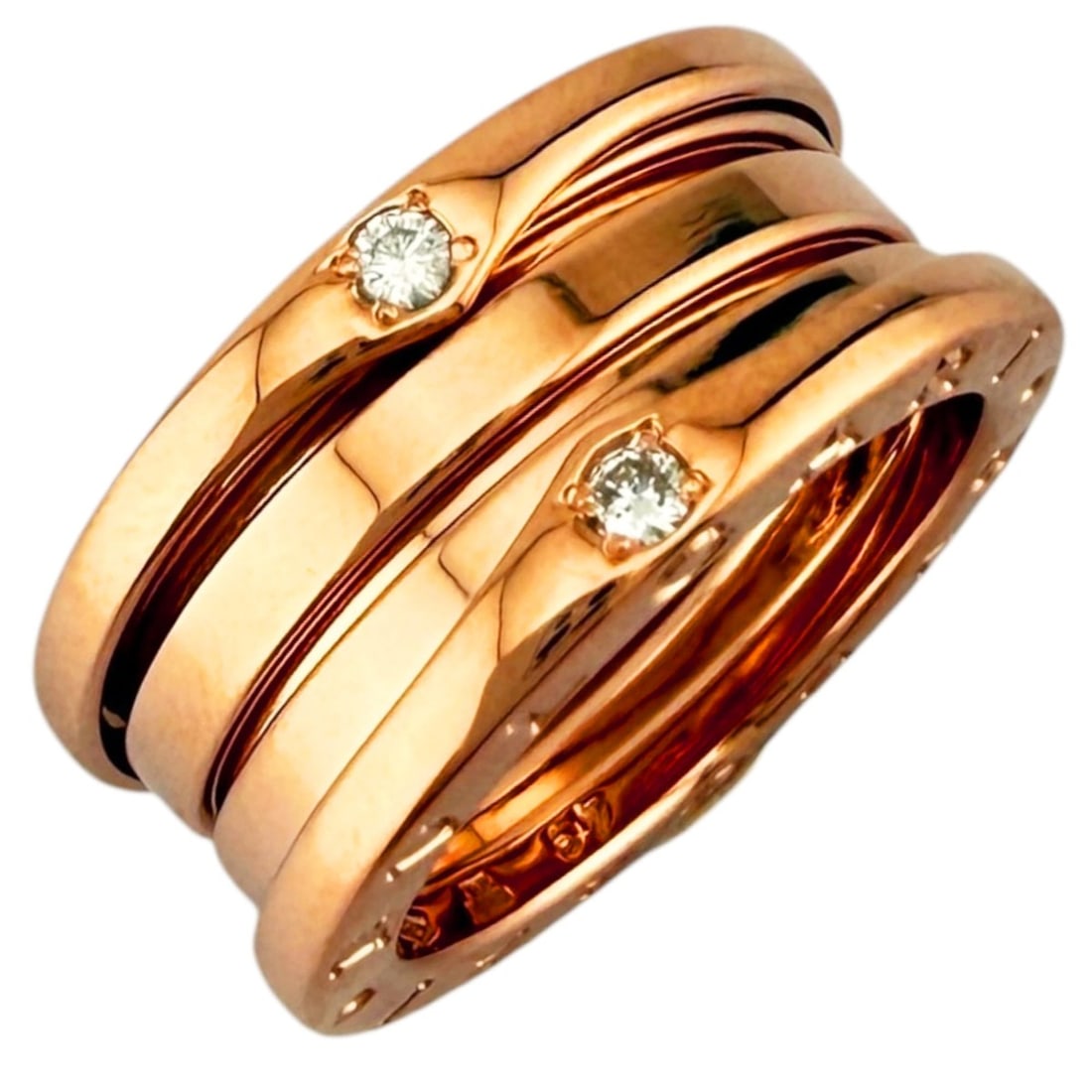 BVLGARI B.zero1 3-band ring, BVLGARI, 18K pink gold, diamond, women's ring. (1 of 15)