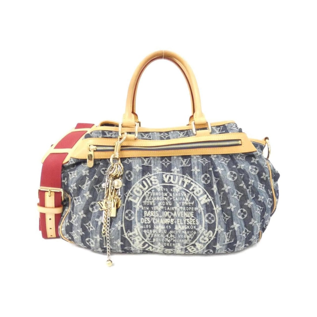 Louis Vuitton Monogram Denim Cabas Raye GM M95336 Handbag: --- Catalog ---Category: SizeSize (HxWxD): 29cm x 48cm x 17cm / 11.41'' x 18.89'' x 6.69''Category: DesignType: HandbagColor: BlueGender: Men,WomenMaterial: Monogram Denim Hardware Color: