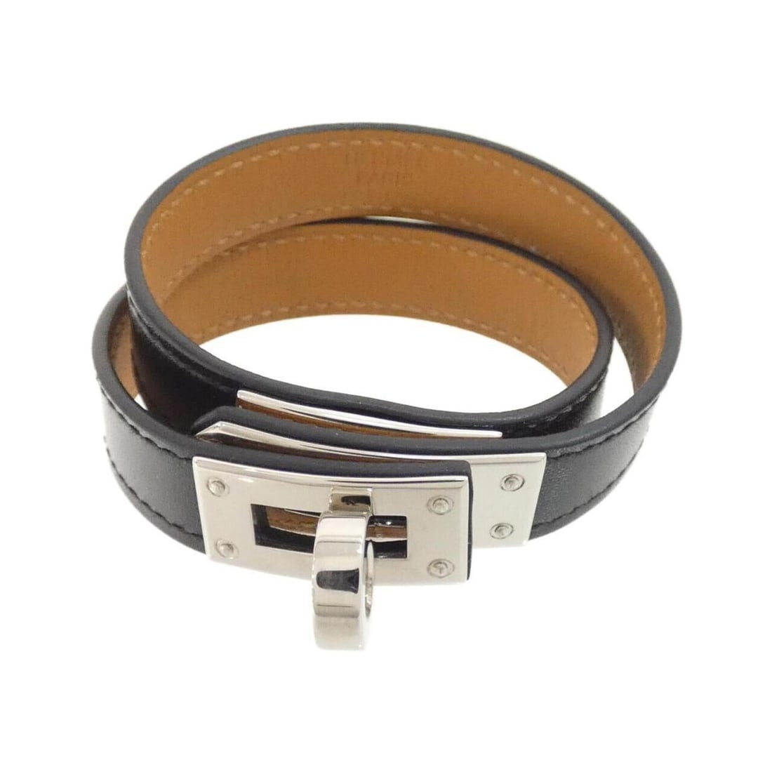 Hermes Kelly Double Tour 068438CK Bracelet: --- Catalog ---Category: SizeLength: 15cm / 5.9''Category: DesignType: Charm braceletColor: Black, SilverGender: WomenMaterial: Box calf leatherCategory: GeneralMPN: 068438CKBrand: Hermes--- Item