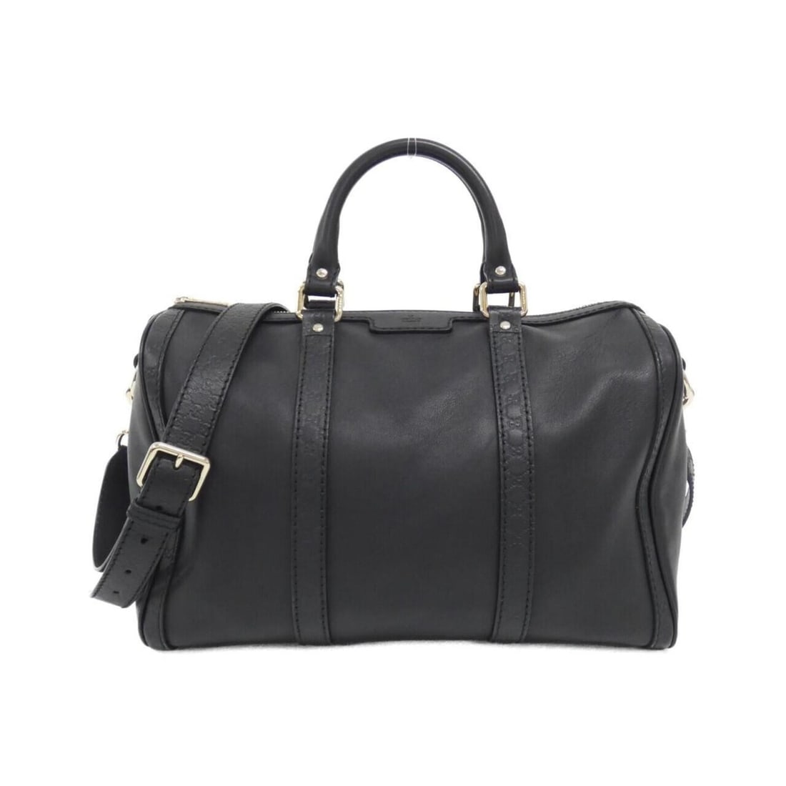 Gucci 247205 Boston Bag: --- Catalog ---Category: SizeSize (HxWxD): 21cm x 33cm x 17cm / 8.26'' x 12.99'' x 6.69''Category: DesignType: Boston bagColor: BlackGender: Men,WomenMaterial: Leather Hardware Color: GoldCategory:
