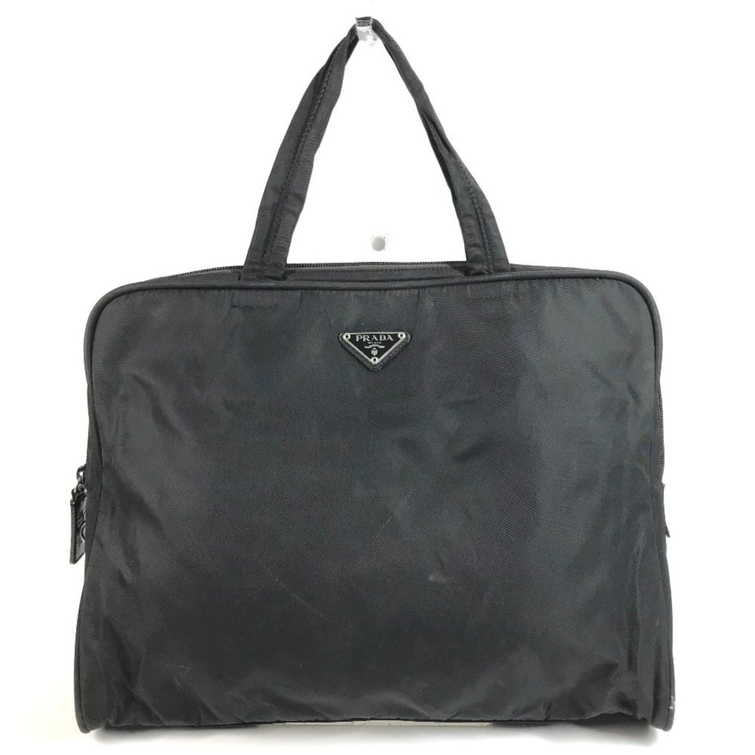 PRADA Triangle Logo Handbag, Tote Bag, Briefcase, Document Business Nylon, Men's and Women's, Black: --- Catalog ---Category: SizeSize (HxWxD): 25.5cm x 35.5cm x 11cm / 10.03'' x 13.97'' x 4.33''Category: DesignType: Briefcase, Handbag, Tote bagColor: BlackGender: Men,WomenMaterial: Nylon Category: