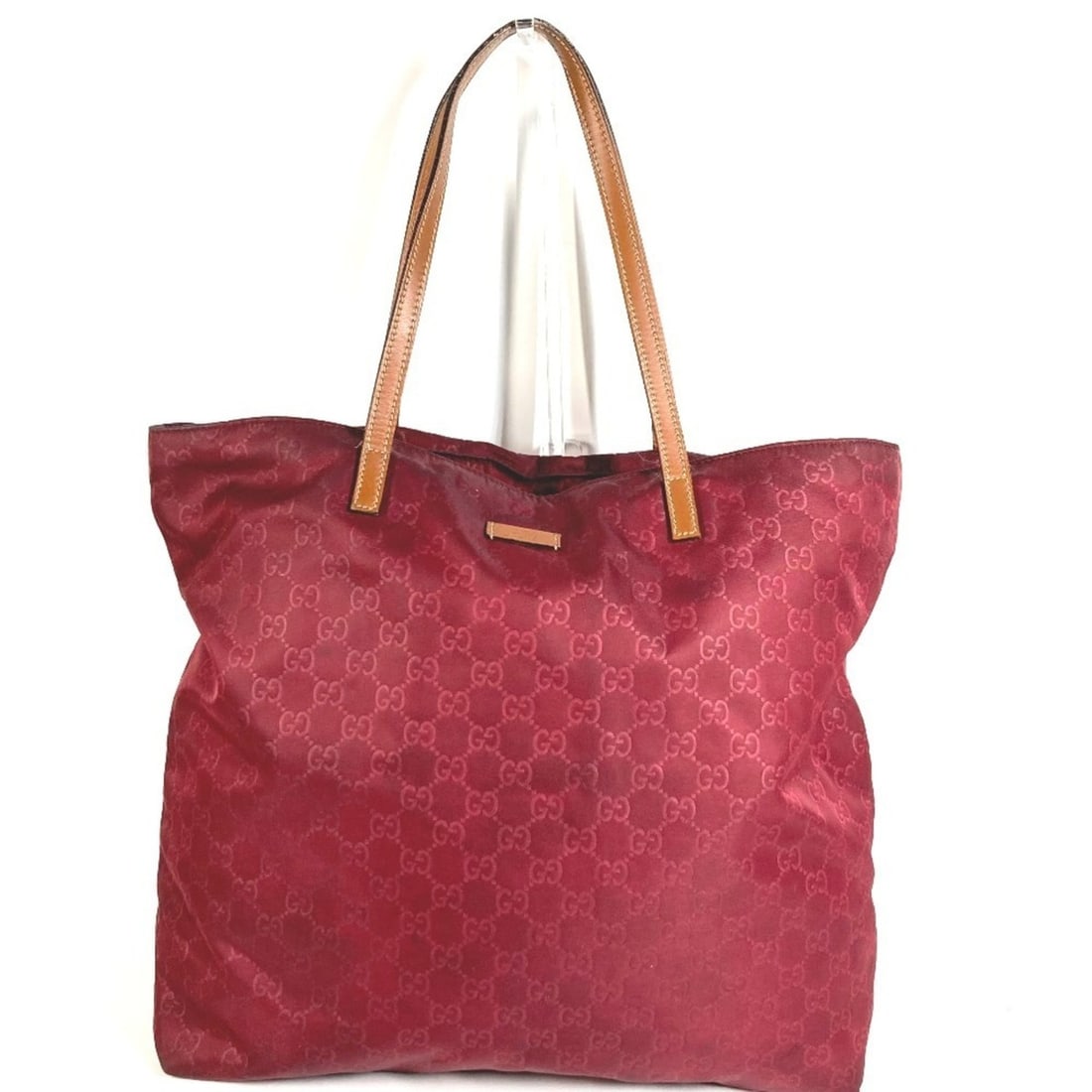 GUCCI 295252 GG Logo Bag, Tote Shoulder Vertical Tote, Leather, Nylon, Men's/Women's, Wine Red: --- Catalog ---Category: SizeSize (HxWxD): 36cm x 42cm x 12cm / 14.17'' x 16.53'' x 4.72''Category: DesignType: Handbag, Shoulder bag, Tote bagColor: Red colorGender: Men,WomenMaterial: Leather , Nylo