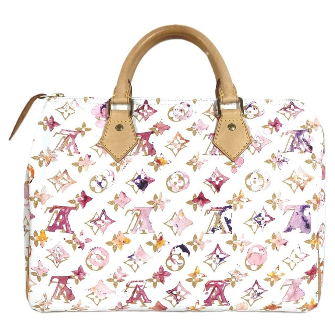 LOUIS VUITTON M95751 Monogram Watercolor Speedy 30 Mini Boston Bag Handbag for Women White: --- Catalog ---Category: SizeSize (HxWxD): 21cm x 29.5cm x 16.5cm / 8.26'' x 11.61'' x 6.49''Category: DesignType: Boston bag, HandbagColor: Multi-color, WhiteGender: WomenMaterial: Monogram Category:
