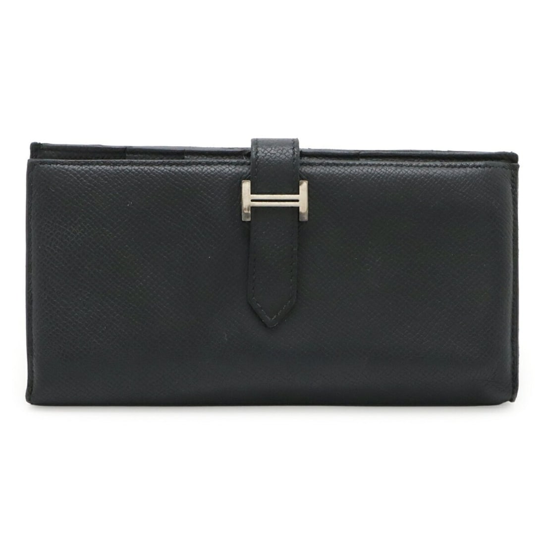 HERMES Bearn Soufflé Bi-fold Long Wallet, Veau Epsom Leather, Black, T Stamp (1 of 15)