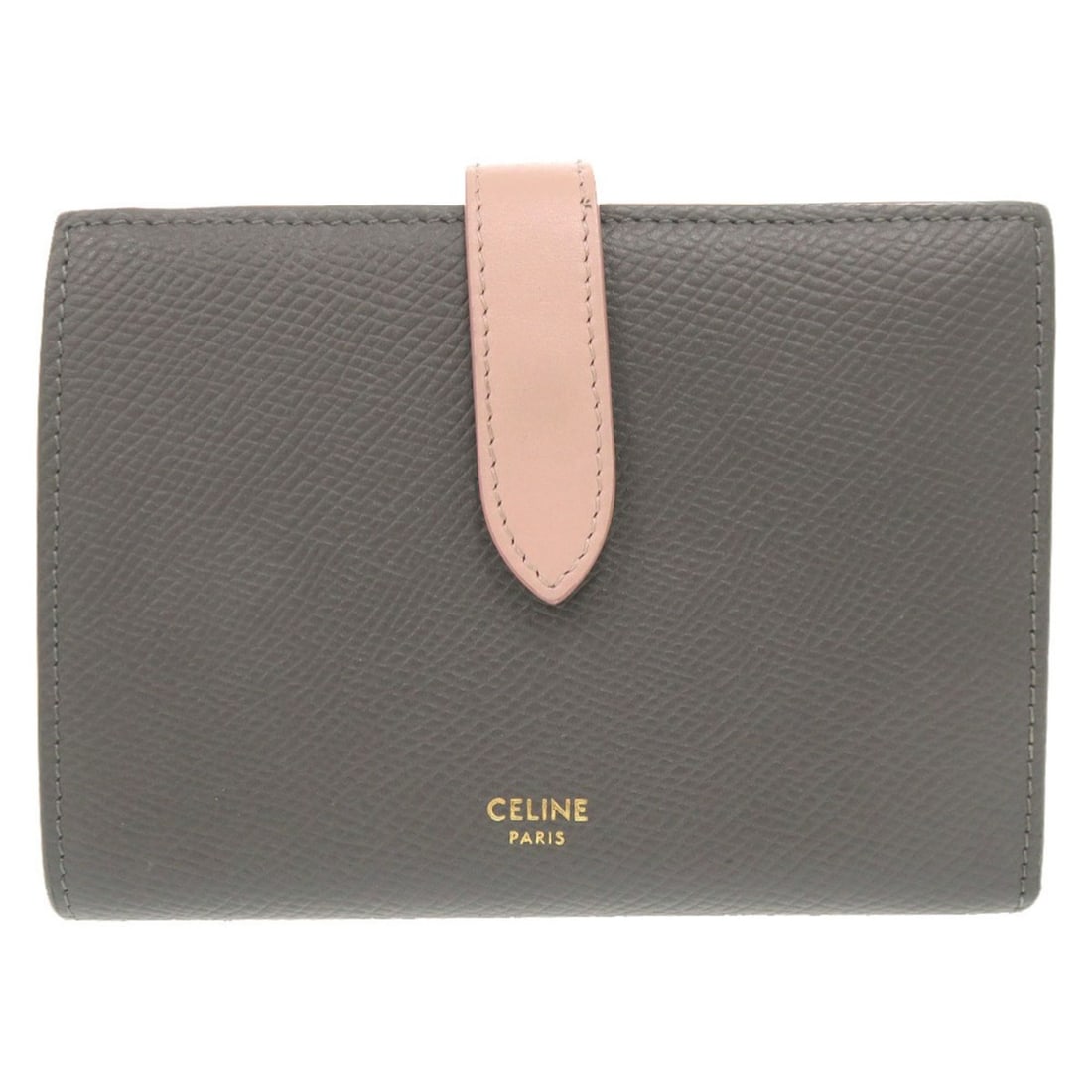 Celine Bicolor Medium Strap Leather Gray Pink Bi-fold Wallet 1487CELINE: --- Catalog ---Category: SizeSize (HxWxD): 10cm x 14cm x 2cm / 3.93'' x 5.51'' x 0.78''Category: DesignType: Wallet (bi-fold)Color: Gray, PinkGender: WomenMaterial: Leather Category: GeneralBrand: Cel