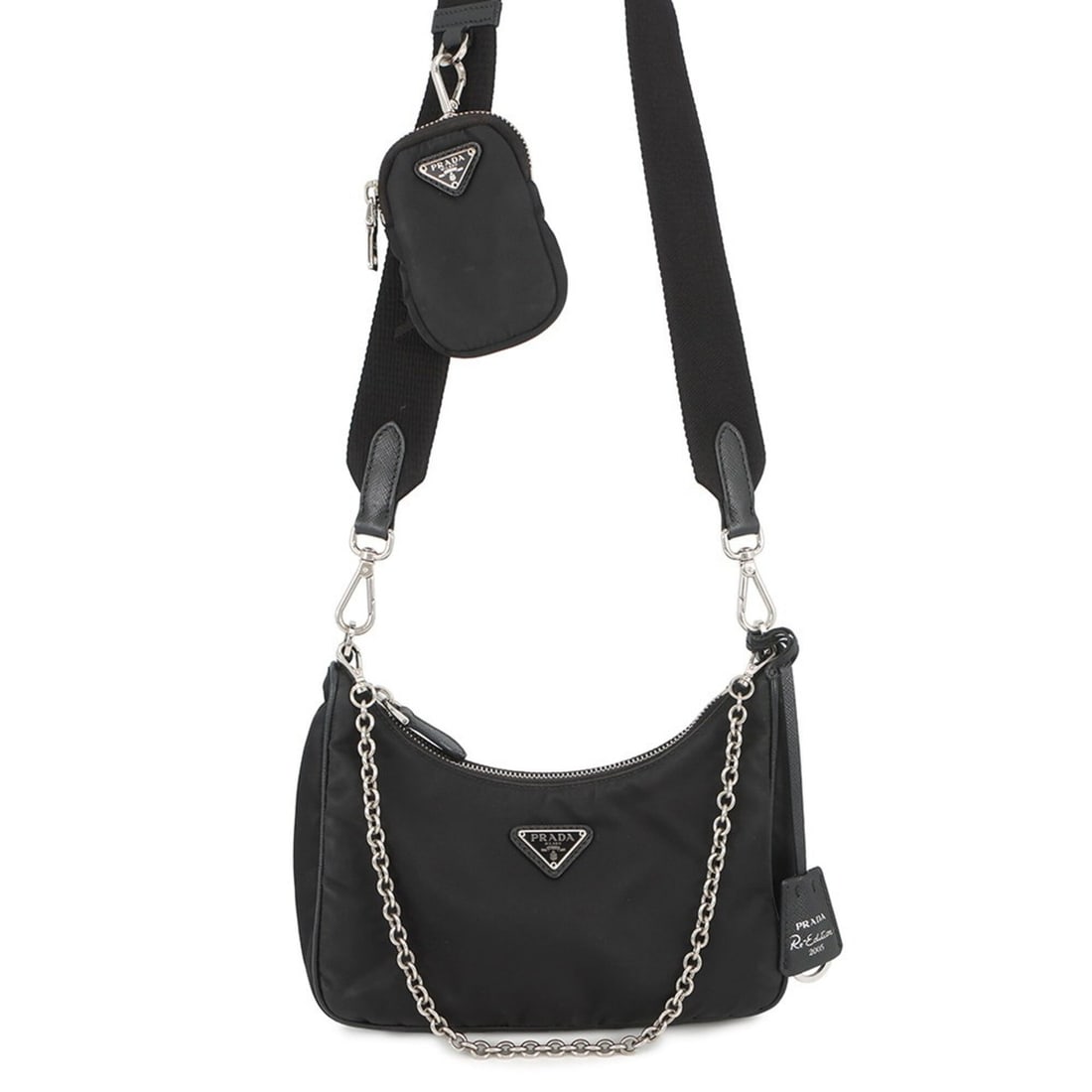 Prada Shoulder Bag Re-Edition 2005 Nylon 1BH204 PRADA 2-way bag Black Handbag (1 of 18)