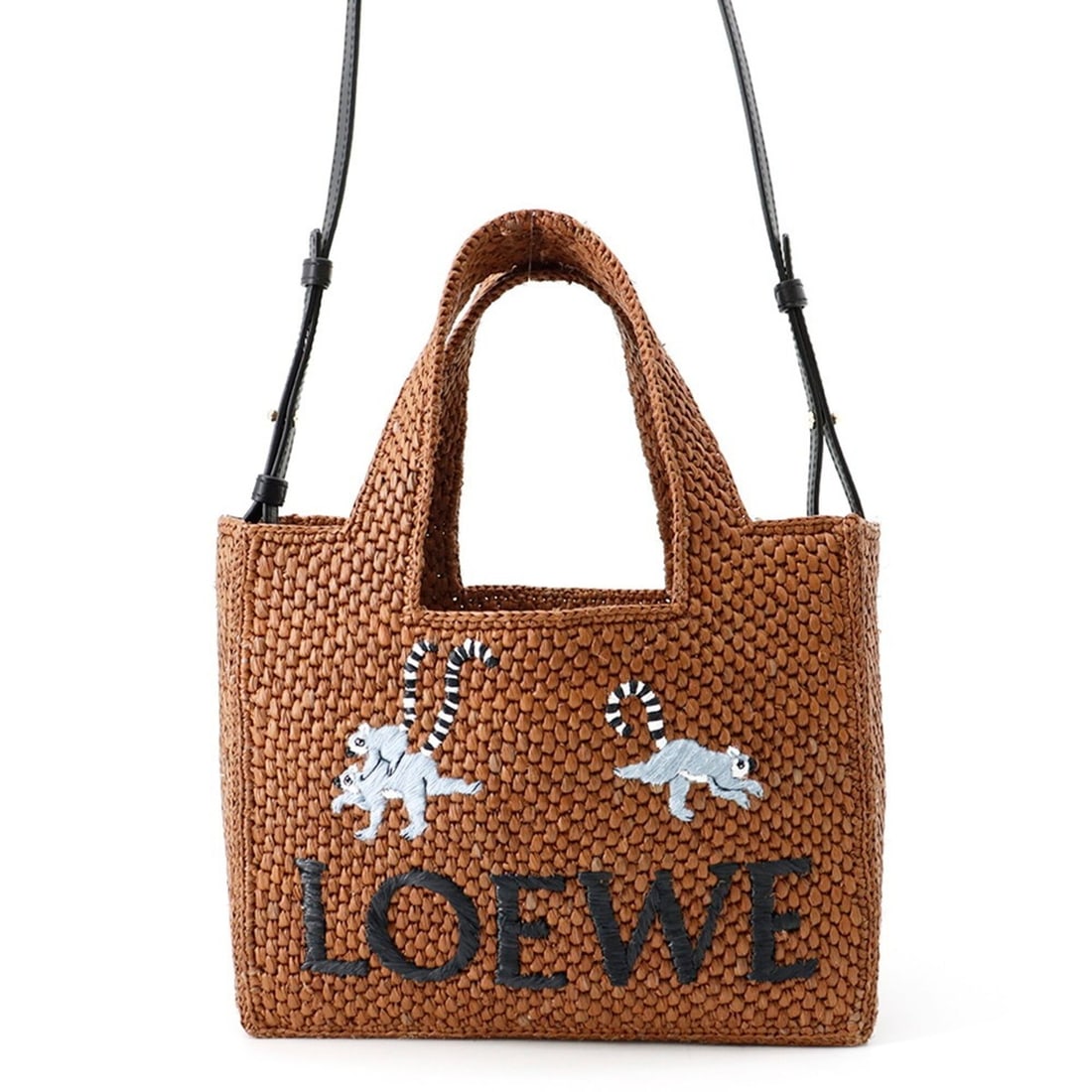 Loewe Tote Bag Font Small Suna Fujita Raffia LOEWE 2-way Shoulder Ring-tailed Lemur Handbag: --- Catalog ---Category: SizeWeight: 470g / 1.03lb.Size (HxWxD): 19cm x 23cm x 10cm / 7.48'' x 9.05'' x 3.93''Strap Length: 97cm - 117cm / 38.18'' - 46.06''Category: DesignType: Handbag, Tote bagColor