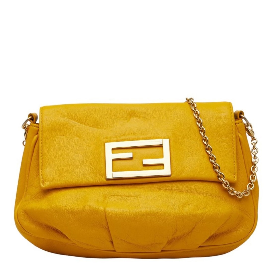 Fendi FF Logo Crossbody Chain Shoulder Bag 8M0276 Yellow Leather Women's FENDI: --- Catalog ---Category: SizeSize (HxWxD): 14.5cm x 24cm x 5.5cm / 5.7'' x 9.44'' x 2.16''Category: DesignType: Shoulder bagColor: YellowGender: WomenMaterial: Leather Category: GeneralMPN: 8M0276Bran