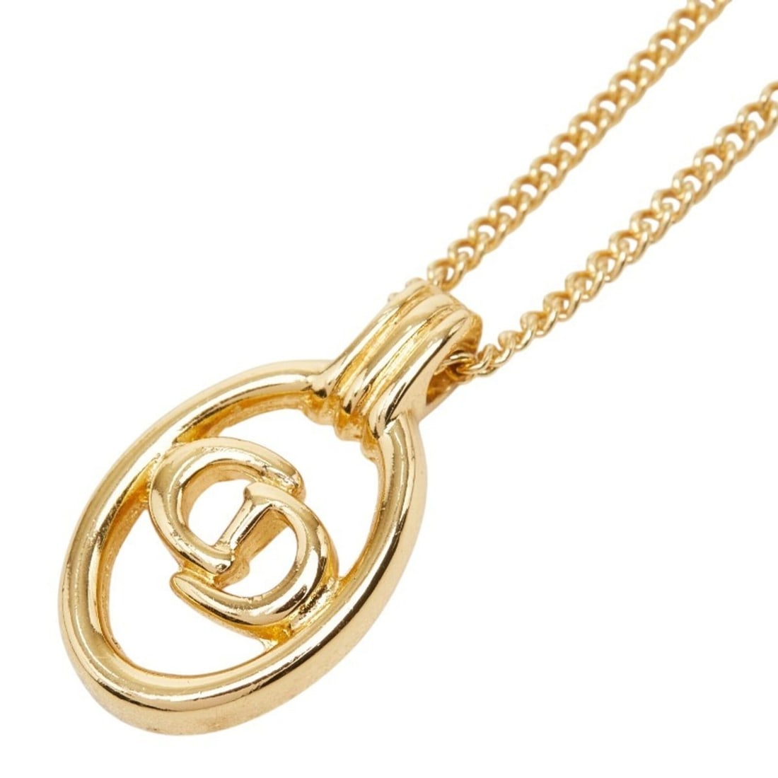 Christian Dior Dior CD Logo Pendant Necklace, Gold Plated (GP), Women's.: --- Catalog ---Category: SizePendant Size: 21.3mm x 12mm / 0.83'' x 0.47''Neck Circumference: 43.5 cm / 17.12''Category: DesignColor: GoldGender: WomenMaterial: Gold platingPendant Type: PendantNeckla