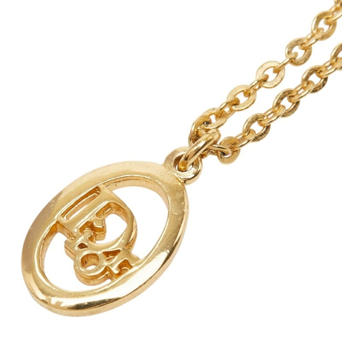 Christian Dior Dior Vintage Logo Necklace, Gold Plated, Women's: --- Catalog ---Category: SizePendant Size: 19.2mm x 11.6mm / 0.75'' x 0.45''Neck Circumference: 44.5 cm / 17.51''Category: DesignColor: GoldGender: WomenMaterial: Gold platingNecklace Type: NecklaceCa