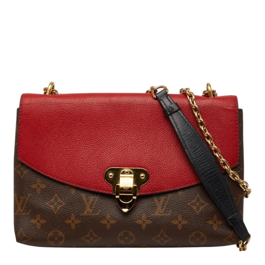 Louis Vuitton Monogram Saint Placido Chain Shoulder Bag M43713 Brown Cerise Red Leather Women's (1 of 20)