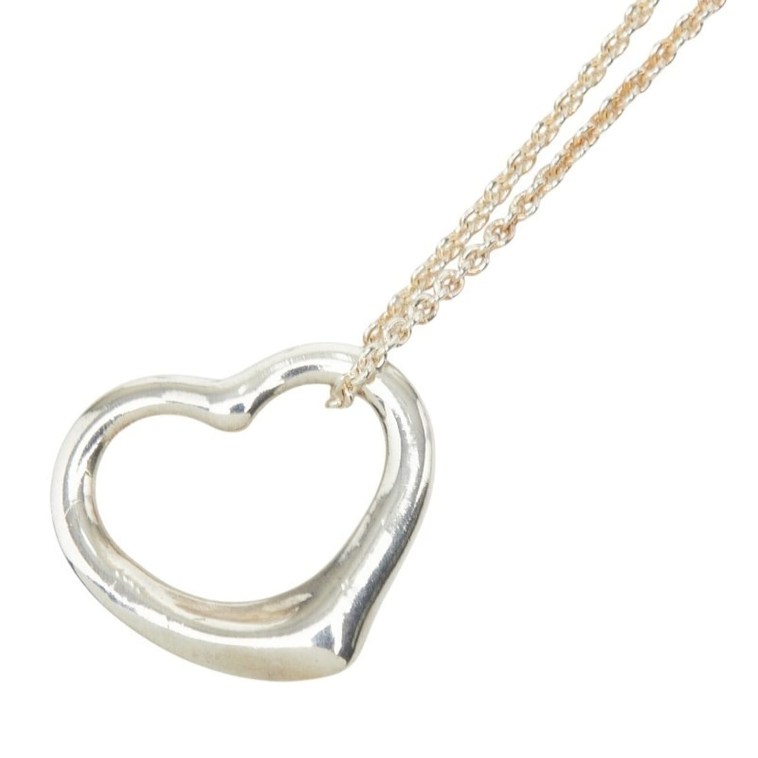 Tiffany & Co. Peretti Open Heart Necklace, SV925 Silver, Women's.: --- Catalog ---Category: SizePendant Size: 13.1mm x 15.3mm / 0.51'' x 0.6''Neck Circumference: 41.5 cm / 16.33''Category: DesignColor: SilverGender: WomenMaterial: Silver 925Necklace Type: NecklaceCat