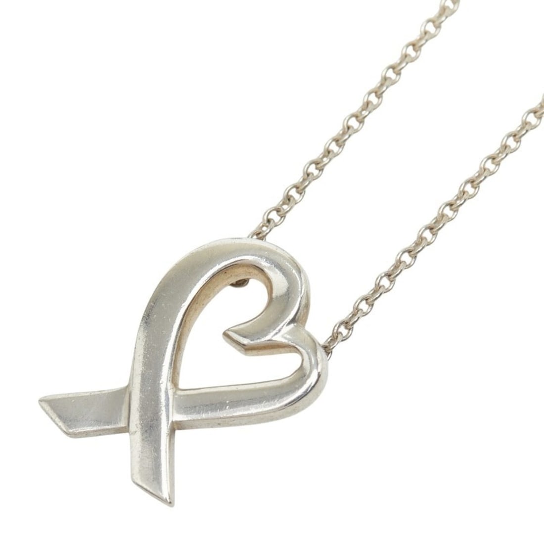 Tiffany & Co. Paloma Picasso Loving Heart Necklace, SV925 Silver, Women's.: --- Catalog ---Category: SizePendant Size: 15.3mm x 11.8mm / 0.6'' x 0.46''Neck Circumference: 43 cm / 16.92''Category: DesignColor: SilverGender: WomenMaterial: Silver 925Necklace Type: NecklaceCateg
