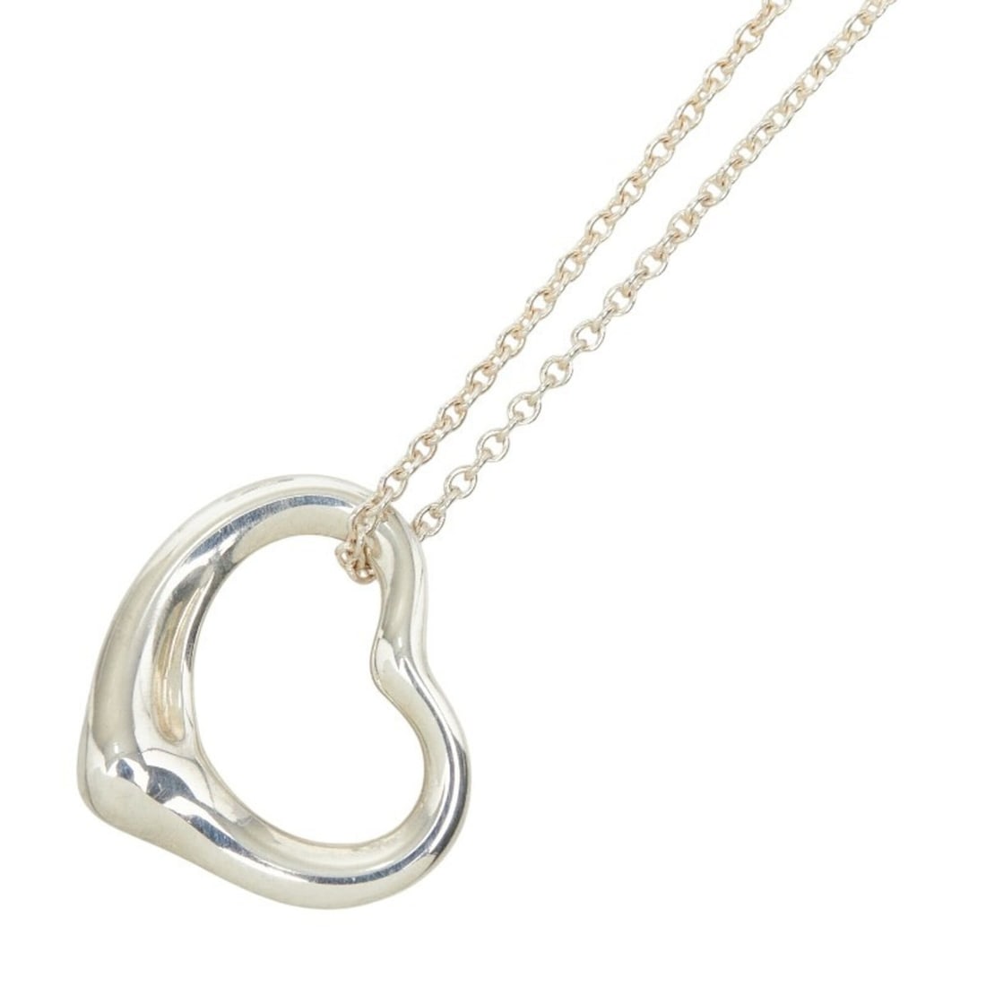 Tiffany & Co. Open Heart Pendant Necklace, SV925 Silver, Women's.: --- Catalog ---Category: SizePendant Size: 13.8mm x 15.5mm / 0.54'' x 0.61''Neck Circumference: 41 cm / 16.14''Category: DesignColor: SilverGender: WomenMaterial: Silver 925Pendant Type: PendantNeckla