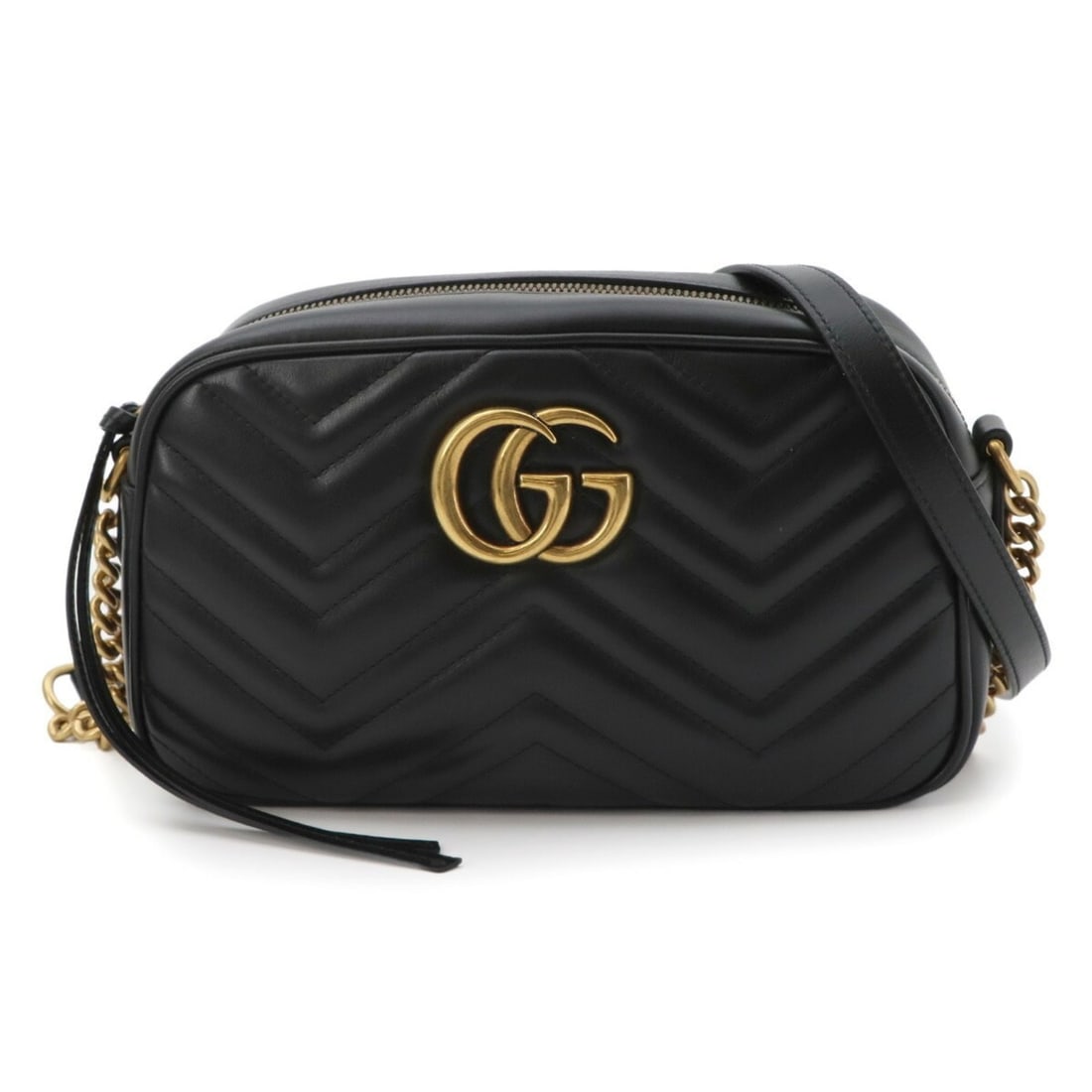 Gucci GG Marmont Chain Shoulder Handbag, Leather, Black, 447632 Bag (1 of 15)