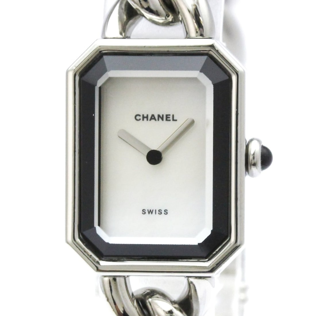 CHANEL Premiere Size M MOP Dial Quartz Ladies Watch H1064 Polished: --- Catalog ---Category: SizeCase Diameter: 20mm / 0.79''Category: DesignType: WristwatchStyle: Dress/FormalGender: WomenColor (Dial): White shellMaterial (Band): Stainless steelMaterial (Case): Stain