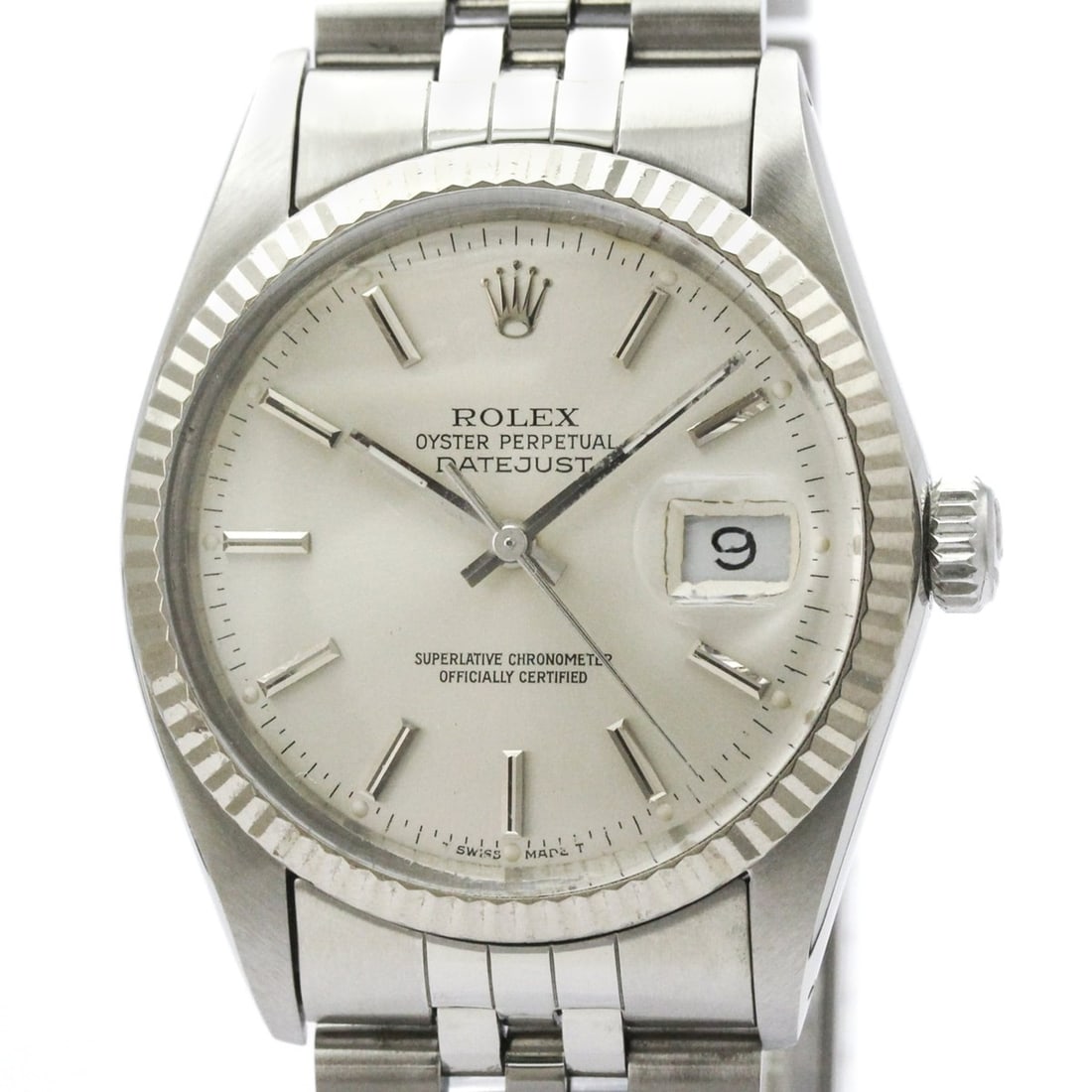 ROLEX Datejust 18K White Gold Steel Automatic Mens Watch 16014 Polished: --- Catalog ---Category: SizeCase Diameter: 36mm / 1.42''Category: DesignType: WristwatchStyle: Dress/FormalGender: MenColor (Dial): SilverMaterial (Band): Stainless steelMaterial (Case): Stainless st