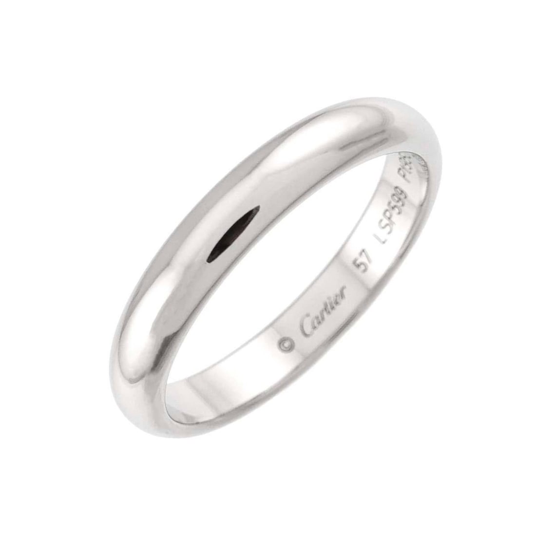 Cartier 1895 Classic Band Ring #57, 3.5mm wide, Platinum.: --- Catalog ---Category: SizeUS Size: 8.5Brand Size: 57Category: DesignType: Band ringGender: Men,WomenMaterial: Platinum 950Category: GeneralBrand: Cartier--- Item List ---Section: ConditionRanking: 