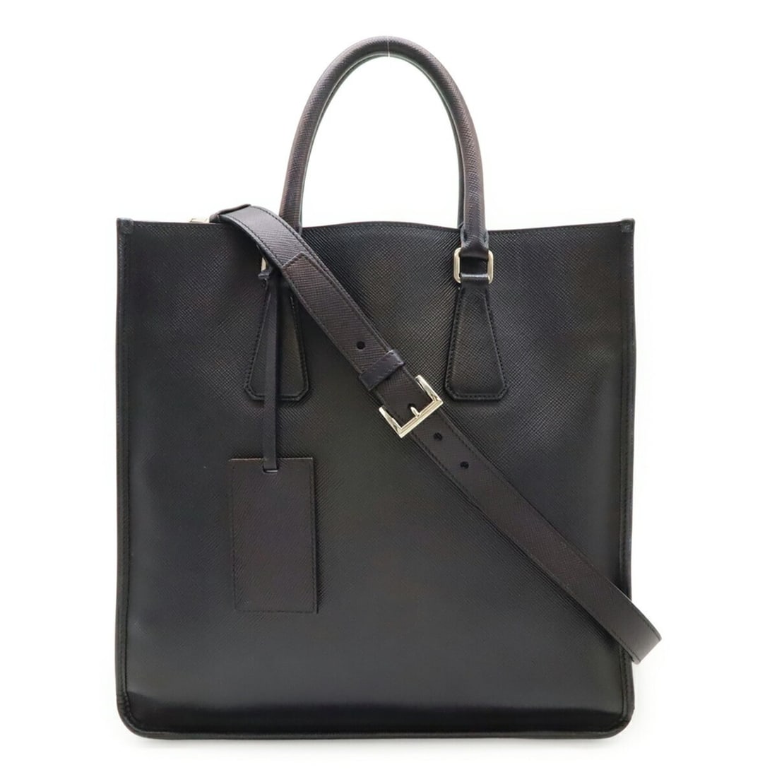 PRADA Triangle Saffiano Tote Bag/Shoulder Bag, Leather, Navy Blue, VA1027: --- Catalog ---Category: SizeSize (HxWxD): 33.5cm x 35cm x 11.5cm / 13.18'' x 13.77'' x 4.52''Category: DesignType: Shoulder bag, Tote bagColor: NavyGender: WomenMaterial: Leather Category: GeneralMPN