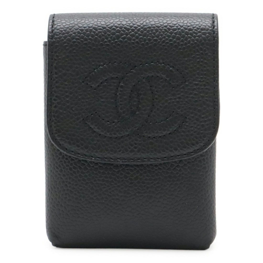 CHANEL Coco Mark Cigarette Case, Tobacco iQOS Handbag Pouch, Caviar Leather, Black A13511 (1 of 9)