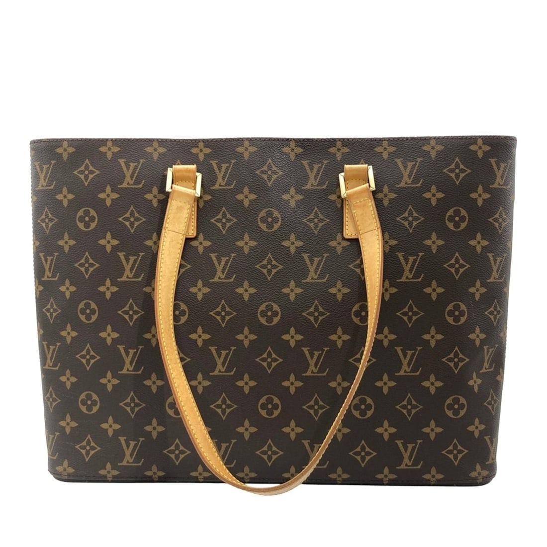 Louis Vuitton Luco Tote Bag, Monogram Canvas Leather, M51155 SR0060: --- Catalog ---Category: SizeSize (HxWxD): 30cm x 40cm x 10cm / 11.81'' x 15.74'' x 3.93''Category: DesignType: Tote bagColor: BrownGender: Women,MenMaterial: Monogram , Canvas Category: GeneralMPN: M