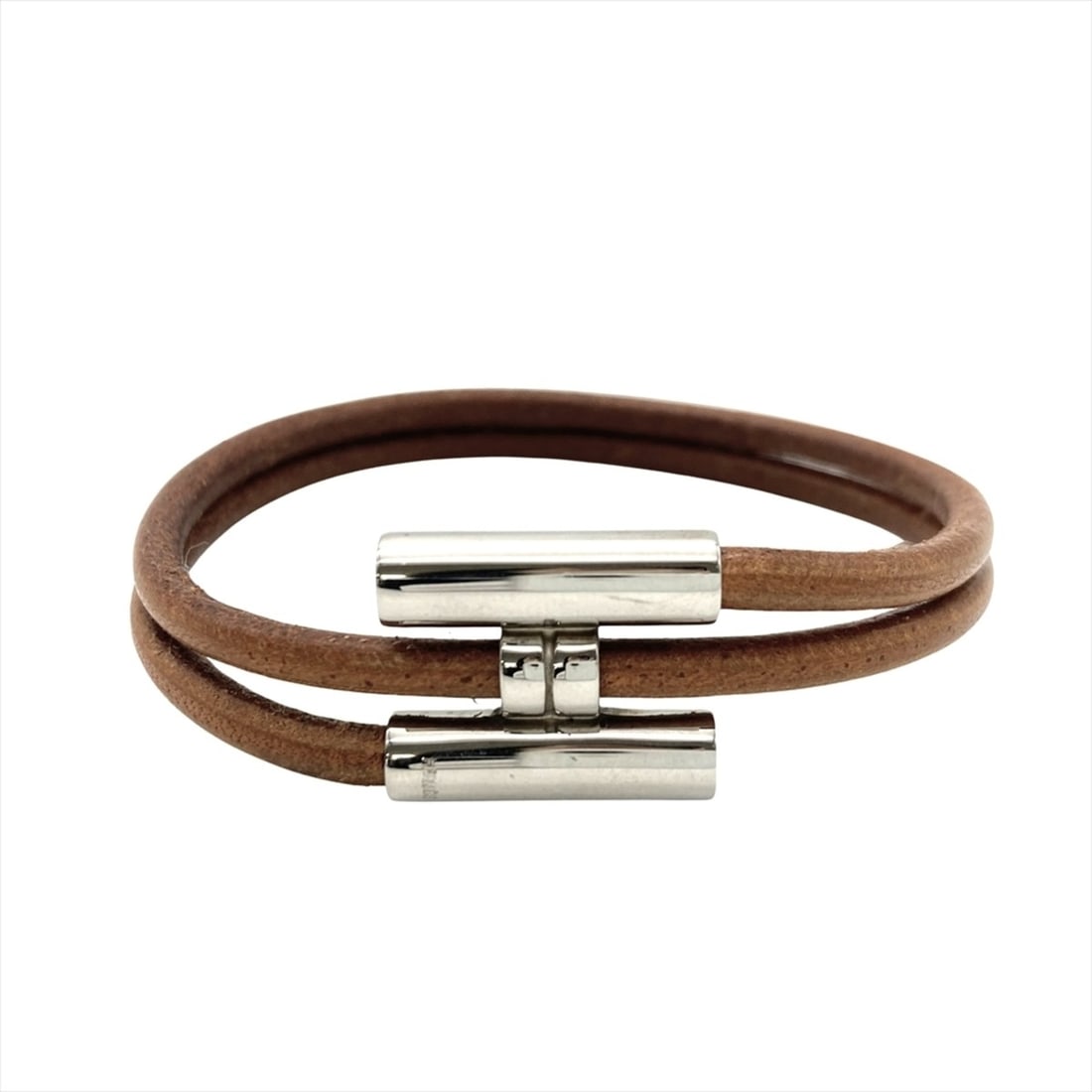 Hermes Tourni Tresse Bracelet, Leather, Metal, Brown, Silver Hardware: --- Catalog ---Category: SizeLength: 17.2cm / 6.77''Category: DesignType: Charm braceletColor: Brown, SilverGender: Women,MenMaterial: Leather, MetalCategory: GeneralBrand: Hermes--- Item List ---Sect