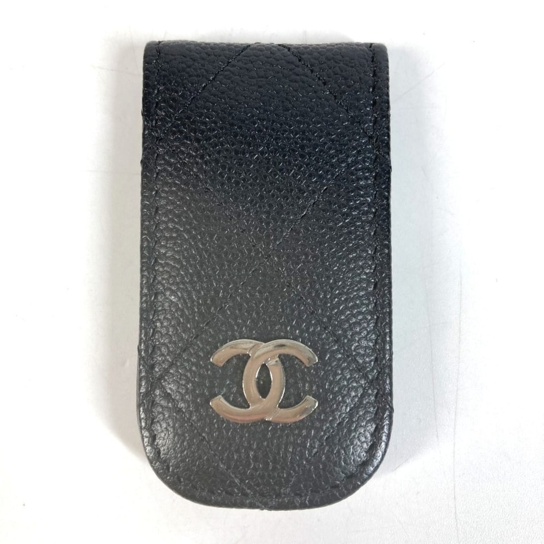CHANEL CC Coco Mark Logo Matelassé Quilted Wallet Money Clip Caviar Leather Men's Women's Black (1 of 9)