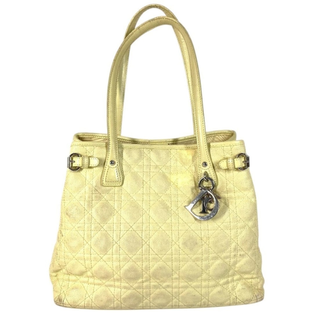Christian Dior Dior Cannage Quilted Logo Bag, Shoulder Tote Leather, Coated Canvas, Men's & Women's,: --- Catalog ---Category: SizeSize (HxWxD): 23.5cm x 30.5cm x 14cm / 9.25'' x 12'' x 5.51''Category: DesignType: Shoulder bag, Tote bagColor: YellowGender: Men,WomenMaterial: Leather , Coated canvas Ca