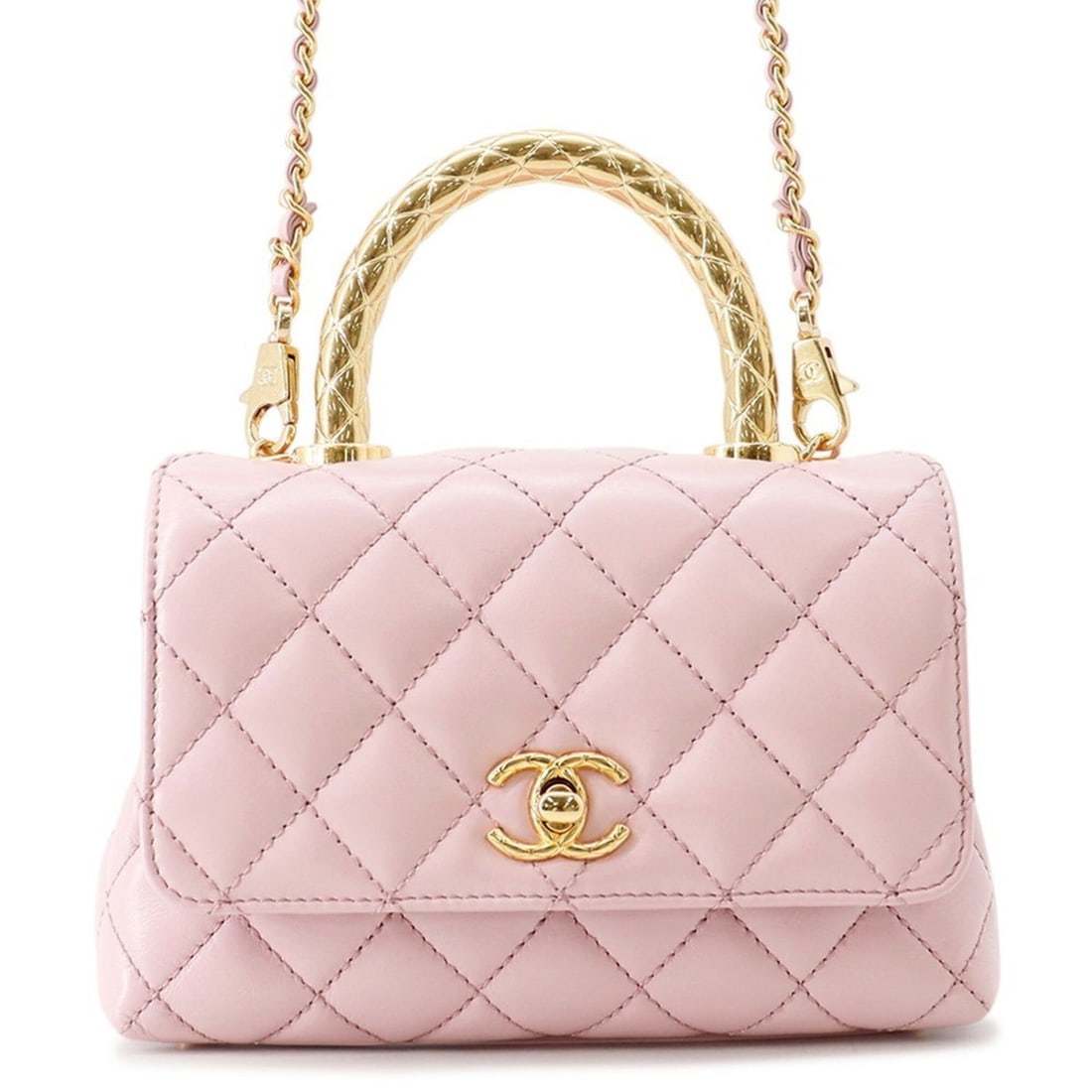 Chanel handbag, Coco Handle, Mark, Matelassé XXS, Lambskin, AS2215, 2-way shoulder bag, women's, (1 of 19)