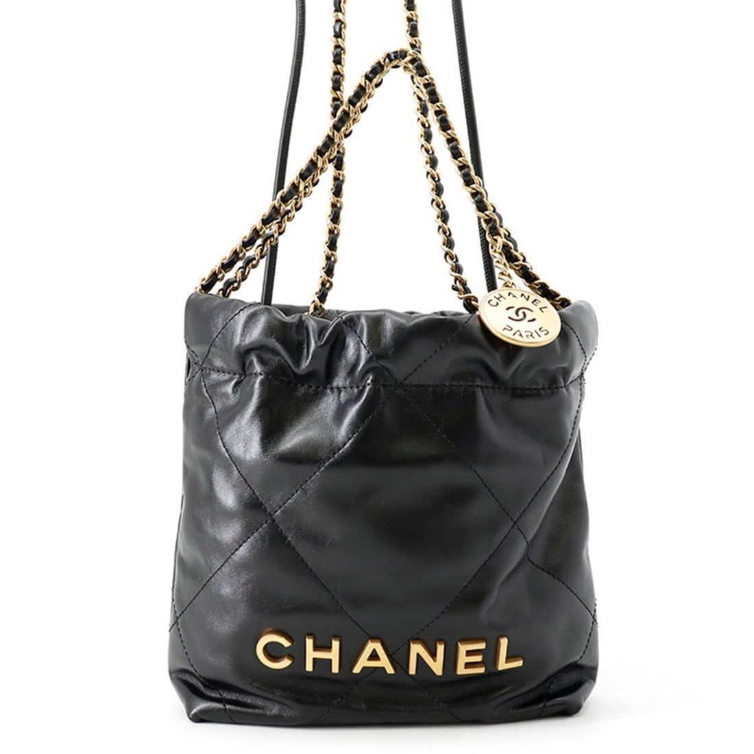 Chanel handbag CHANEL22 Mini Coco Mark Shiny Calf Leather AS3980 CHANEL 2-way shoulder bag Black: --- Catalog ---Category: SizeSize (HxWxD): 18cm x 17.5cm x 6cm / 7.08'' x 6.88'' x 2.36''Category: DesignType: Handbag, Shoulder bagColor: BlackGender: WomenMaterial: Leather Category: GeneralMPN: AS3