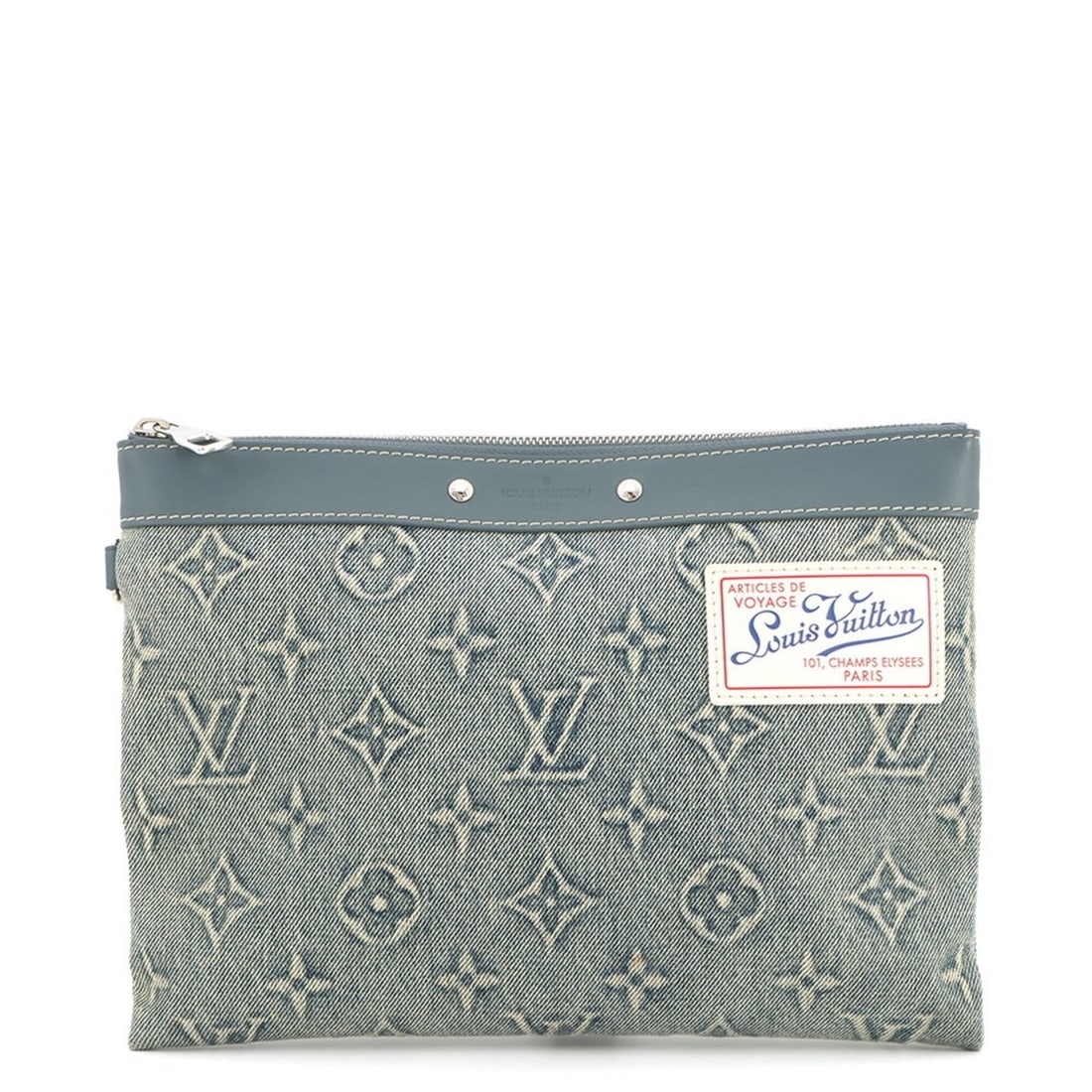 Louis Vuitton Clutch Bag Monogram Washed Denim Pochette To Go M82313 LOUIS VUITTON Handbag Men's: --- Catalog ---Category: SizeSize (HxWxD): 21.5cm x 29cm x 1.5cm / 8.46'' x 11.41'' x 0.59''Category: DesignType: Clutch bag, Handbag, PochetteColor: BlueGender: MenMaterial: Monogram , Denim Category