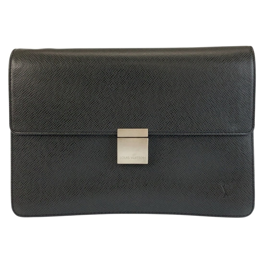 LOUIS VUITTON Louis Vuitton Taiga Selenga Black Leather Clutch Bag (M30782) with Silver Hardware -: --- Catalog ---Category: SizeSize (HxWxD): 18cm x 26cm x 4cm / 7.08'' x 10.23'' x 1.57''Category: DesignType: Clutch bagColor: BlackGender: MenMaterial: Leather Category: GeneralMPN: M30782Brand: Loui