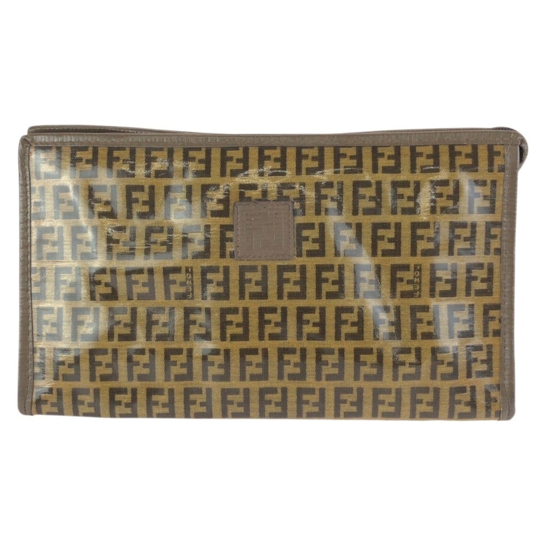 FENDI Zucchino Brown Leather Clutch Bag, Second Unisex, Men's: --- Catalog ---Category: SizeSize (HxWxD): 15cm x 25cm x 8cm / 5.9'' x 9.84'' x 3.14''Category: DesignType: Clutch bagColor: BrownGender: Men,WomenMaterial: PVC , Leather Category: GeneralBrand: Fendi