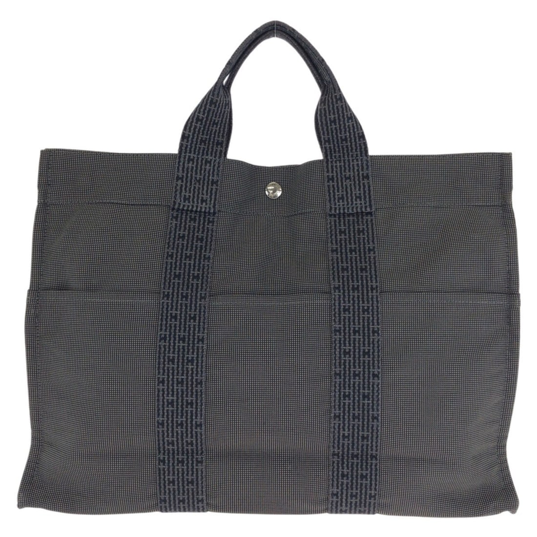 HERMES Hermes Herline MM Grey Silver Hardware Polyamide Polyester Tote Bag Handbag for Women (1 of 10)