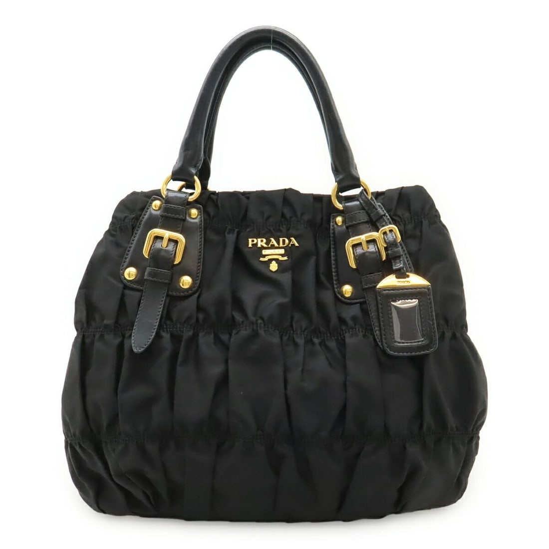PRADA TESSUTO Gathered Tote Bag, Handbag, Shoulder Nylon, NERO Black (BN1792): --- Catalog ---Category: SizeSize (HxWxD): 30cm x 26cm x 14cm / 11.81'' x 10.23'' x 5.51''Category: DesignType: Handbag, Shoulder bag, Tote bagColor: Black, NeroGender: WomenMaterial: Nylon , Leather 