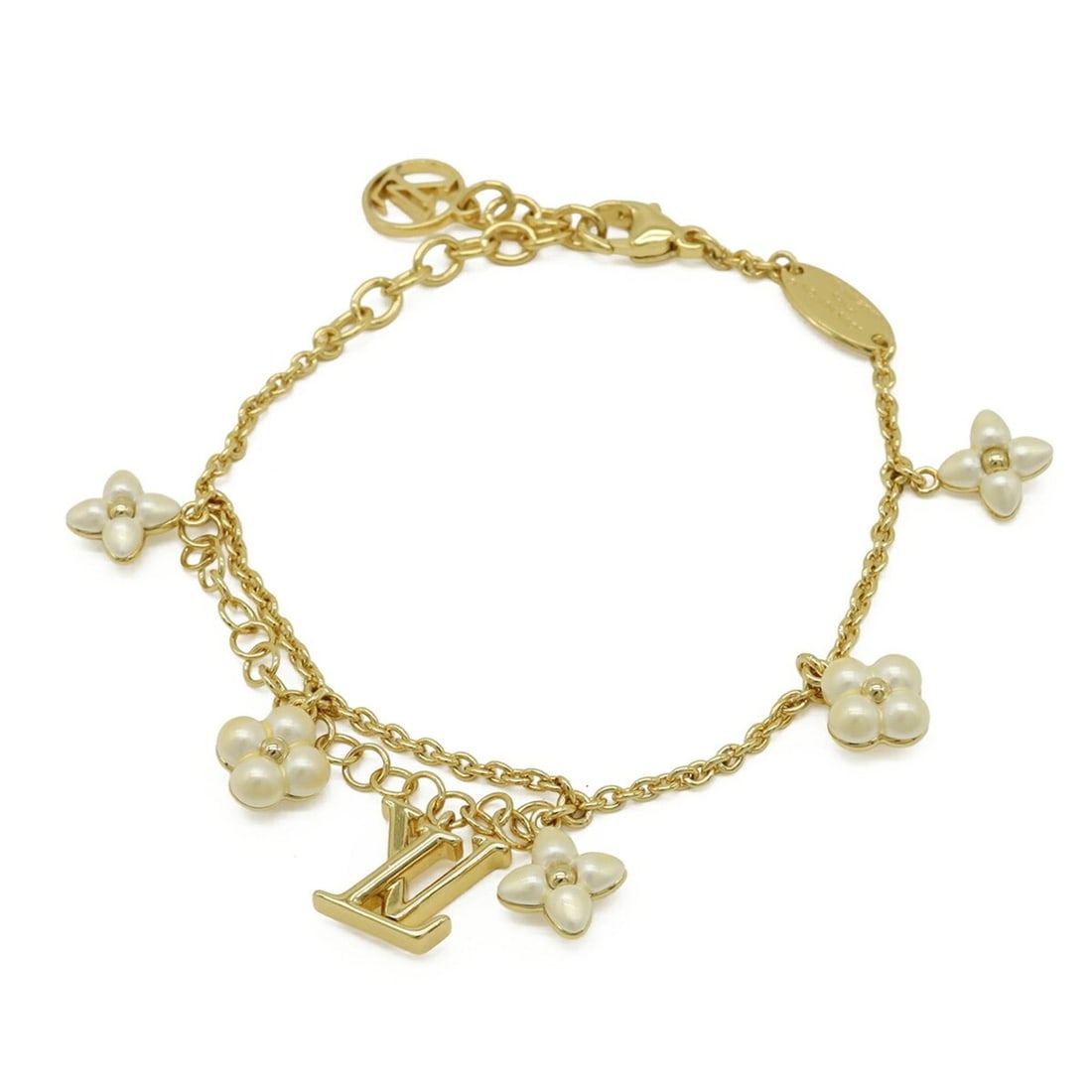 LOUIS VUITTON Louis Vuitton Bracelet LV Floragram Monogram Flower GP Gold M0940A (1 of 9)