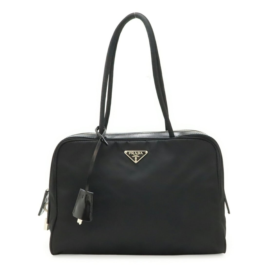 PRADA Triangle Handbag Tote Bag, Nylon Leather, NERO Black, Purchased at a domestic boutique, BN1186 (1 of 9)