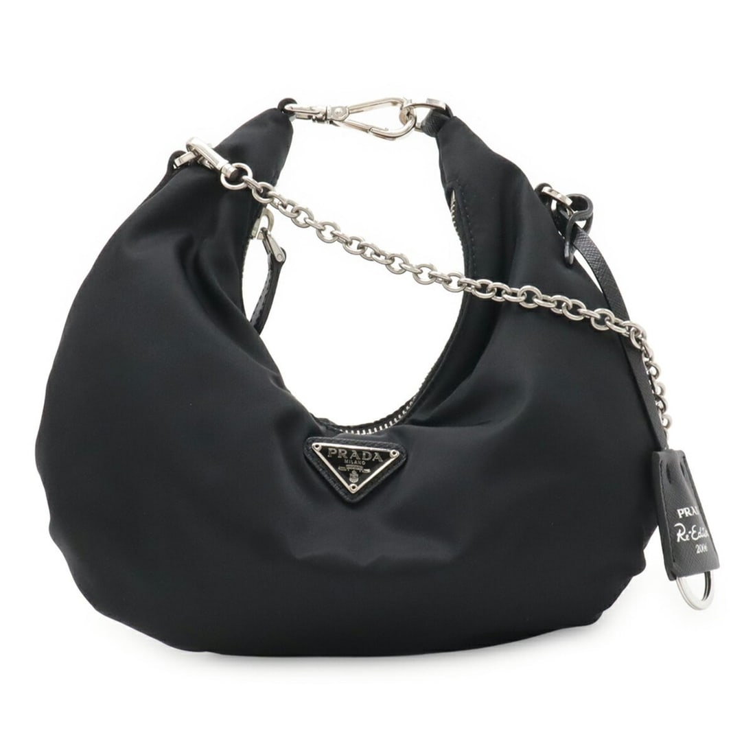 PRADA Triangle Chain Shoulder Bag, Nylon and Leather, NERO Black, Re Edition 2006, Purchased at a (1 of 9)