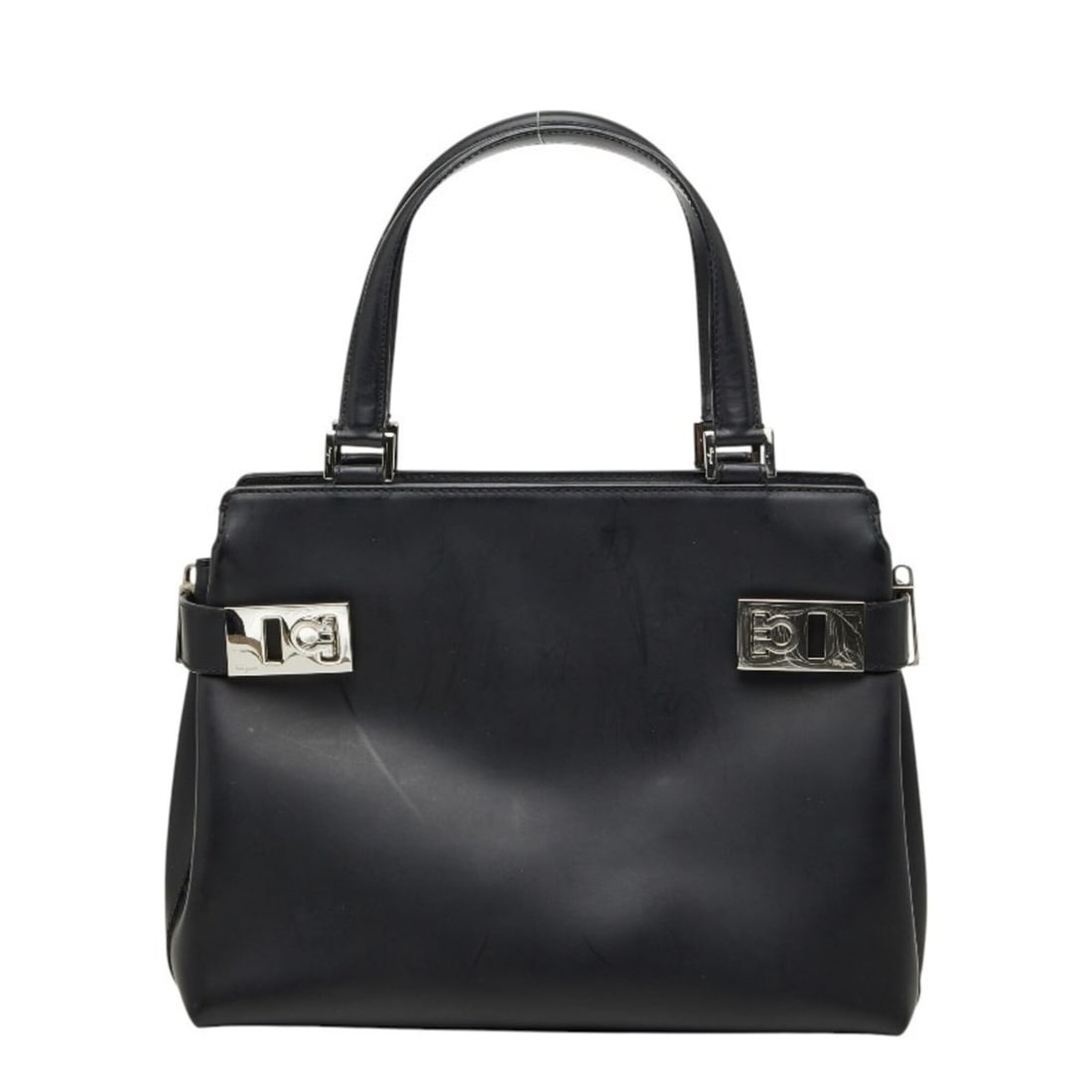 Salvatore Ferragamo Gancini Handbag AQ-21 0167 Black Leather Women's (1 of 20)