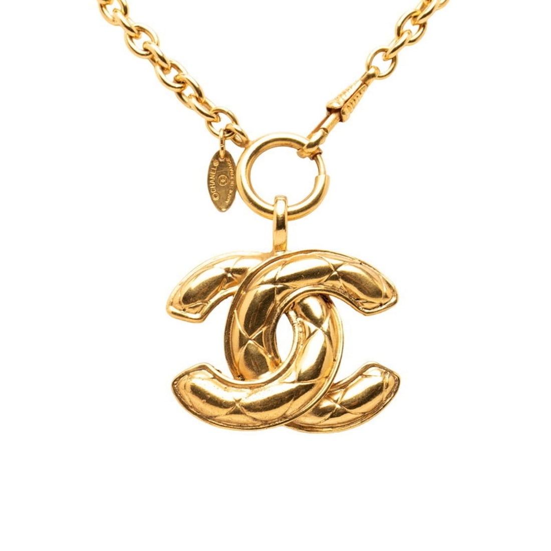 Chanel Matelassé Coco Mark Necklace, Gold Plated, Women's CHANEL (1 of 9)