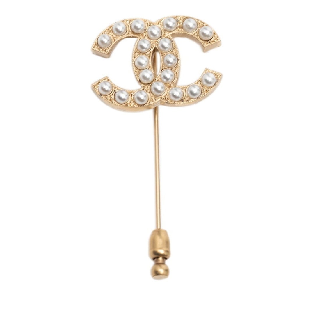 Chanel Coco Mark Brooch, Gold Plated, Faux Pearl, Women's CHANEL (1 of 9)