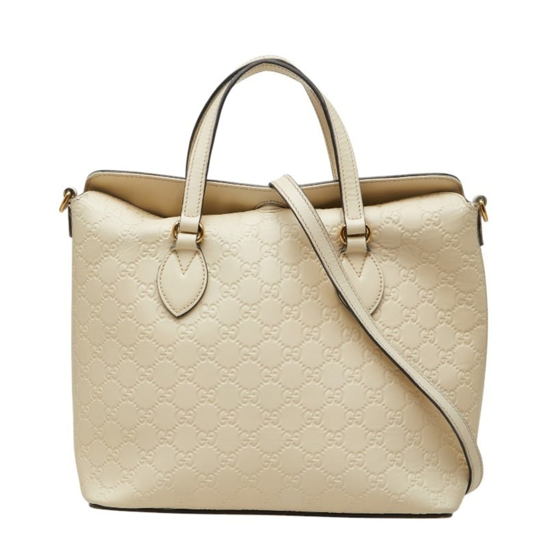Gucci Guccissima Handbag Shoulder Bag 2WAY 428226 White Leather Women's GUCCI: --- Catalog ---Category: SizeSize (HxWxD): 26.5cm x 29cm x 13.5cm / 10.43'' x 11.41'' x 5.31''Category: DesignType: Handbag, Shoulder bagColor: WhiteGender: WomenMaterial: Leather Category: GeneralMPN