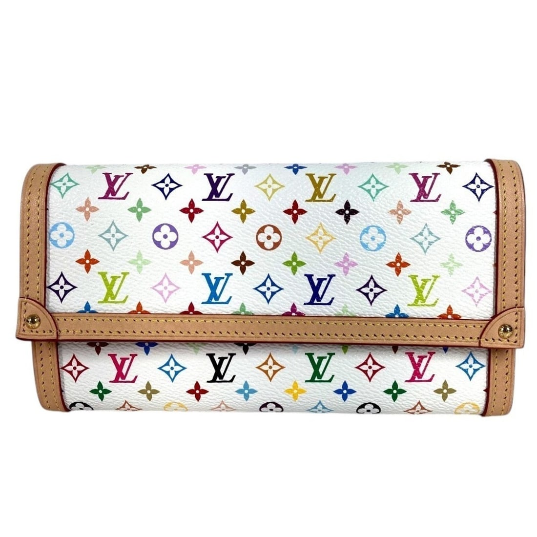 LOUIS VUITTON M13397 Japan Limited Edition LV™ Monogram Multicolor Portefeuille Sarah NM Flap Long: --- Catalog ---Category: SizeSize (HxWxD): 10.5cm x 19cm / 4.13'' x 7.48''Category: DesignType: Long wallet (bi-fold)Color: Blanc, WhiteGender: Men,WomenMaterial: Monogram Multicolore Category: Genera