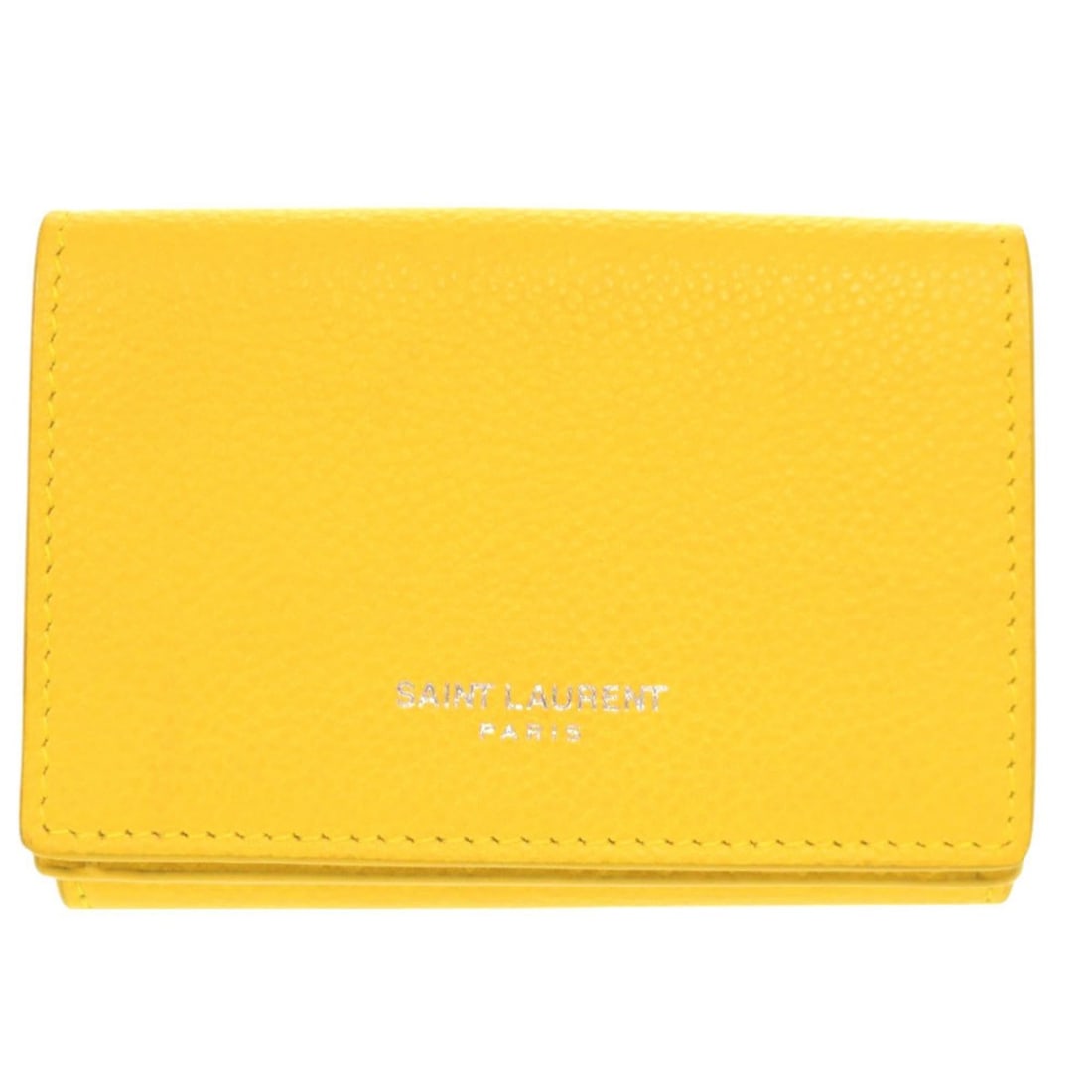 Yves Saint Laurent Saint Laurent Paris Logo Leather Yellow Tri-fold Wallet 0917SAINT LAURENT PARIS (1 of 13)