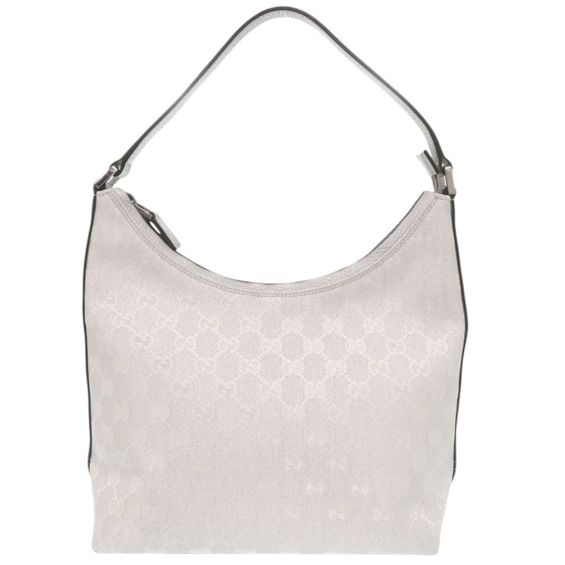 Excellent condition Gucci GG canvas leather 257282 silver one-shoulder bag 0565GUCCI: --- Catalog ---Category: SizeSize (HxWxD): 25cm x 24cm x 11cm / 9.84'' x 9.44'' x 4.33''Category: DesignType: Shoulder bagGender: WomenMaterial: GG canvas , Leather Category: GeneralMPN: 257282Brand: 